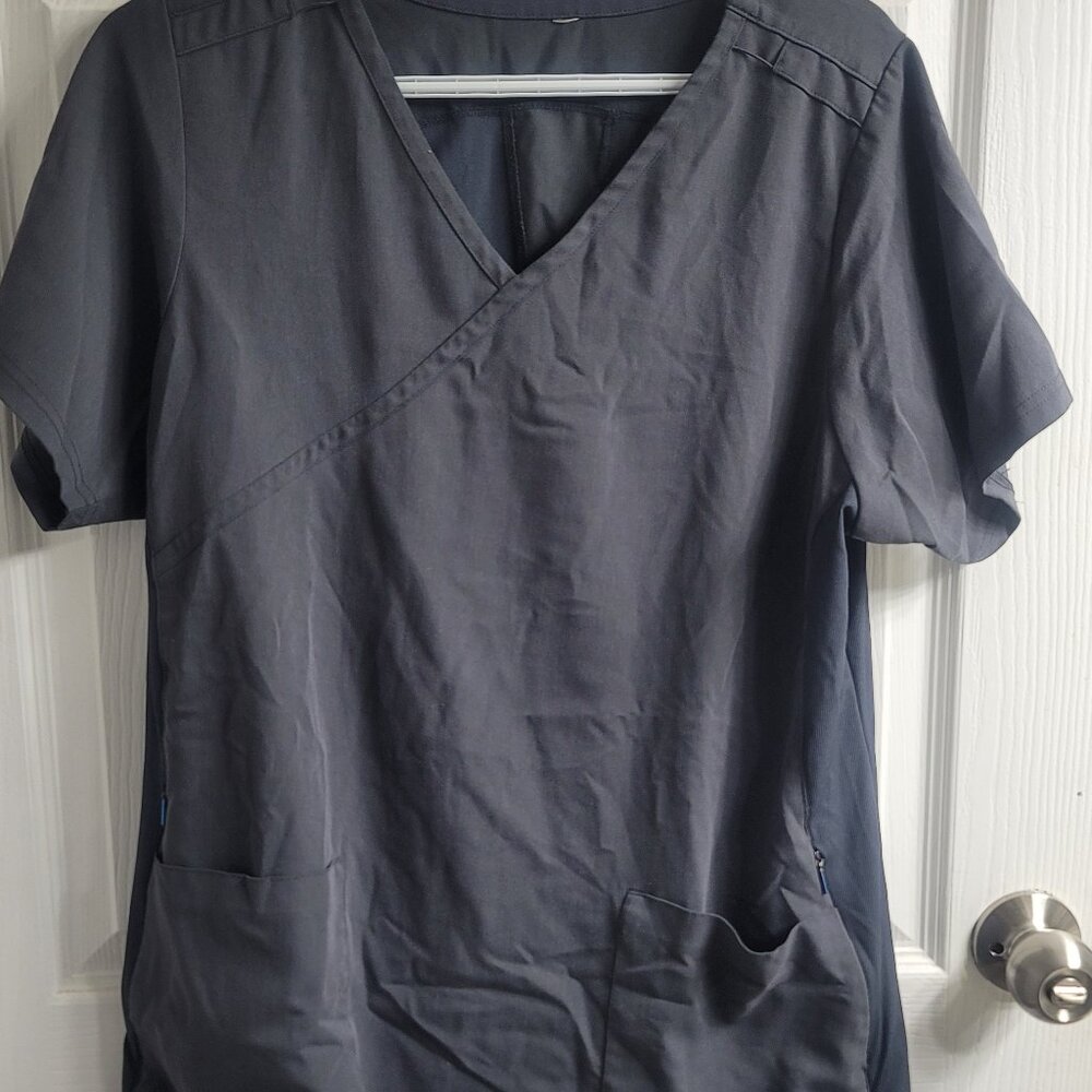 #36 Health Pro Grey Scrub Shirt Top M